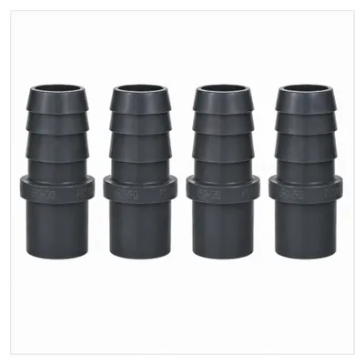 Produktbild von HAF 4x PVC Druckschlauchtülle mit 50mm x 50mm | Schlauchtülle x Klebestutzen | Schlauchverbinder aus grauem PVC-U | PN16 für Pool und Teich