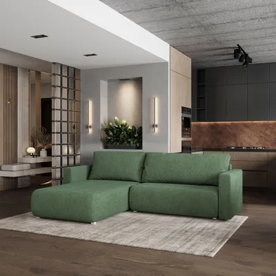 Produktbild von Masseno Ecksofa TURIN N mit Schlaffunktion L-Form, Sofa mit Bettkasten, Wohnzimmersofa, Couch, Soffa, Bettsofa, Couchgarnitur- Grün, NOW OR NEVER 37
