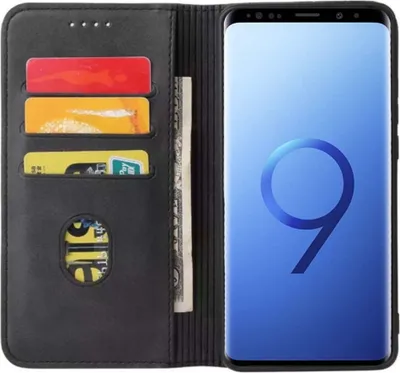 Produktbild von Smartphonica Samsung Galaxy S9 kunstleren hoesje met  magnetische sluiting en pashouders book case - Zwart