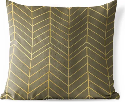 Produktbild von MuchoWow® Outdoor Kissen - Muster - Luxus - Grün - Gelb - 40x40 cm - Wetterfest - Lounge Kissen - Kopfkissen - Interieur - Polster mit Bild