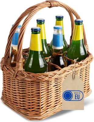 Image de Creative Home Panier à Bouteilles en Osier 6 Compartiments - 33x23x36cm