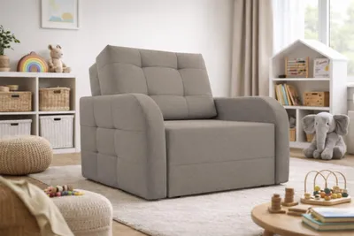 Produktbild von MOEBLO Schlafsessel PORTO 80 – Sofa Sessel Jugendsofa Schlafsofa 1-Sitzer Gästebett mit Schlaffunktion und Bettkasten Kindersofa (BxHxT): 101x90x100 cm - Cappuccino (BRAGI 34)