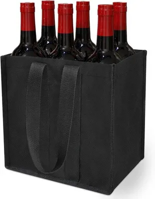 Produktbild von Famanu Flessentas für 6 Flaschen - Praktische Einkaufstasche mit Trennwänden für Bier oder Wein