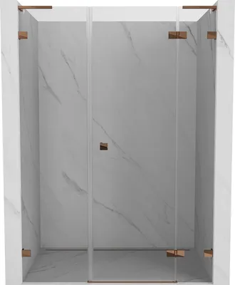 Immagine prodotto di Mexen Lunar L porta doccia battente destra 160 cm, trasparente, oro rosa - 834SL-160-050-60-00-P
