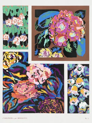 Image de Affiche 30 x 40 cm Fleurs Art déco v.3, Bénédictus Vintage pour le salon