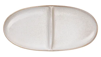 Image de ASA Aperitifteller 2-geteilt, oval, sand 20 x 10 cm, H. 2,2 cm 27122107 /Abverkauf nur solange Vorrat reicht