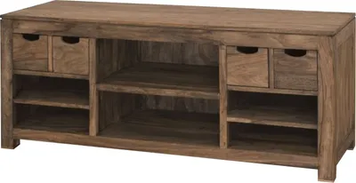 Image de MASSIVMOEBEL24 | Meuble TV 148x50 Palissandre huilé Gris taupe NATURE GREY #40