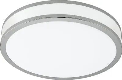 Produktbild von EGLO LED Deckenlampe Palermo 2, 1 flammige Deckenleuchte, Material: Stahl und Kunststoff, Farbe: Chrom, weiß, Ø: 28 cm