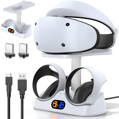 Produktbild von Ladestation für PS VR2 Controller, PSVR2 Ladestation Ladestation (mit Headset Ständer, mit LED Licht, Typ C Kabel)