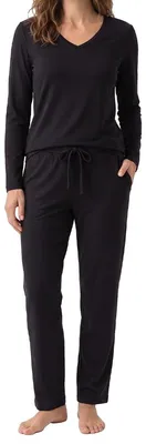 Produktbild von Schiesser Mix & Relax Schlafanzug Set aus Langarm-Shirt und langer Hose, Atmungsaktives Material, Bequemer Schnitt