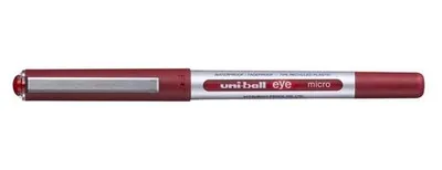 Productafbeelding van uni-ball 241321 uni-ball eye micro UB-150E Tintenroller silber 0,2 mm, Schreibfarbe: rot, 12 St.