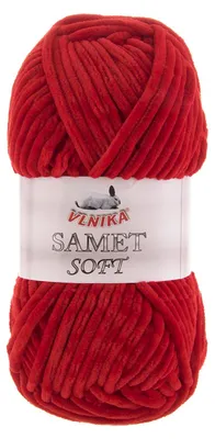 100g Strickgarn Samet Soft Chenille rot