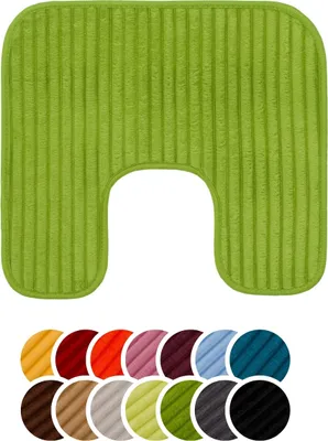 Produktbild von liebling Badteppich mit Anti-Rutsch-Beschichtung aus PVC Noppen & Bügelausschnitt, 100% Polyester, 50 x 45 cm, Fußbodenheizung geeignet, dunkelgrün
