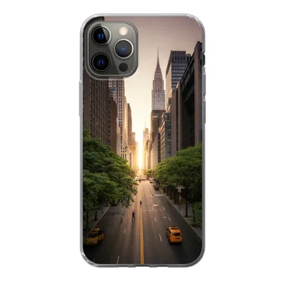 Produktbild von MuchoWow® Handyhülle Schutzhülle Hülle für iPhone 13 Pro New Yorker Straße am Morgen Silikon Softcase Handy Hülle - Handy-Tasche