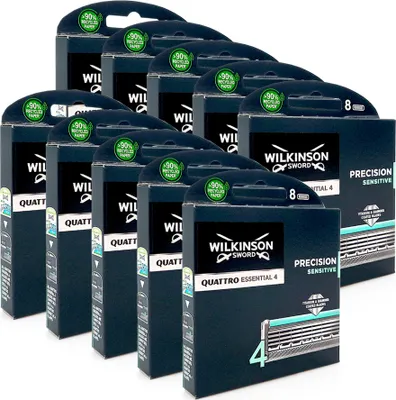Produktbild von Wilkinson Quattro Essential 4 Precision Sensitive Rasierklingen, 8er Pack x 10