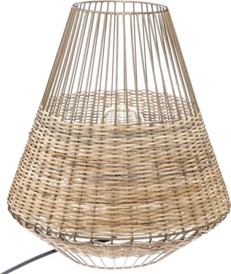 Produktbild von Korb- und Metalllampe CHERAW, 33,5 cm, beige