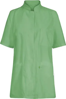 Produktbild von Greiff CARE Damen Kasack Kurzarm Stehkragen Regular-Fit Lindgrün XL