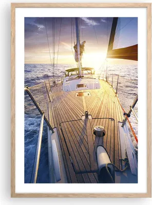 Produktbild von Gerahmtes Poster - Rahmen in heller Eiche - Segelboot Meer - 50x70 cm - Wand Bild - Wanddeko - Wandbilder - Kunstposter - Wandposter - Bilderrahmen - Bilder - Kunstdruck - Wandbild - P2NPA50x70-4076
