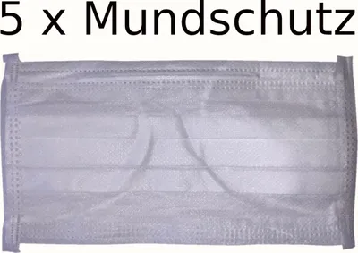 Produktbild von 5x Mundschutz Atemschutzmaske Hygienemaske Atemschutz Schutz Maske 2-lagig