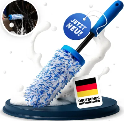 Produktbild von NTG Mikrofaser Felgenbürste 1Stück – Wechselbarer Bürstenbezug für Schonende Felgenreinigung bis ins Felgenbett Ideal für Alu,-Stahlfelgen (1x Felgenbürste)