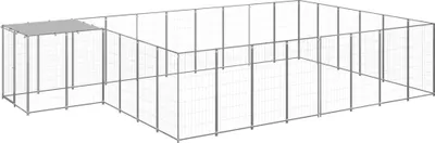 Produktbild von The Living Store Hundezwinger Silbern 15,73 m² Stahl