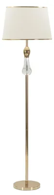 Image de Lampadaire Bratislava en métal or avec abat-jour en tissu — Ø 45 cm