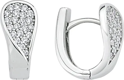 Produktbild von JOBO Creolen 925 Sterling Silber 44 Zirkonia Ohrringe Silberohrringe