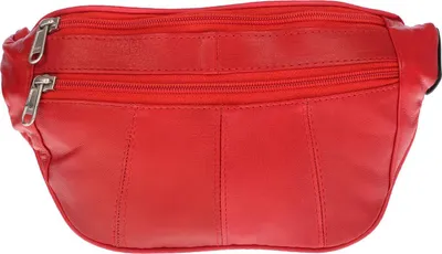 Produktbild von XL große echt Leder Bauchtasche Tasche Hüfttasche mit RFID Schutz Waistbag Bag Rot