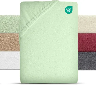 Zdjęcie produktu dla Prześcieradło pluszowe 180-200x200-220 cm, ciepłe prześcieradło zimowe zielone
