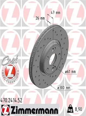 Produktbild von 2x ZIMMERMANN Bremsscheibe 470.2414.52 für RENAULT LAGUNA II Grandtour (KG0/1_)