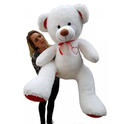 Produktbild von Plüschteddybär Standard Teddybär 75+85 weiß-rot-b