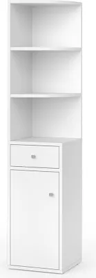 Produktbild von Vicco Larry rohová polica, 30 x 135,5 cm s dvierkami a zásuvkou, biela