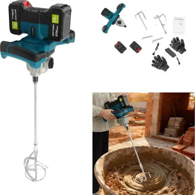 Produktbild von Akku-Handbetonmischer, 21V Bürstenloser Motor, 6-Gang Steuerung, Blau