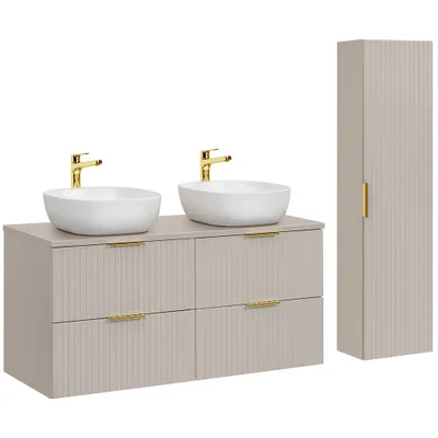 Produktbild von Badmöbel Set mit 120cm Waschtisch, 2-teilig, in kaschmir, ADELAIDE-56-CASHMERE