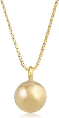 Produktbild von ELLI Damen Halskette Layer-Look mit rundem Kugel-Anhänger an feiner Gliederkette, ca. 50 cm