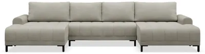 Produktbild von Homebook MOTILLA – U-förmiges Ecksofa mit Schlaffunktion, Bettkasten und wasserfestem Samtbezug, Universell, Beige