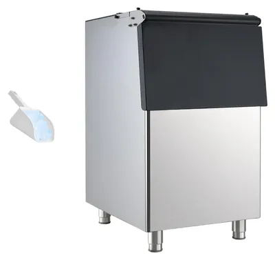 Obrázek produktu pro SucceBuy Komerční nádoba na led pro výrobníky ledu (kapacita 113 kg), vybavená nastavitelnými a protiskluzovými gumovými nožičkami, ideální pro restaurace, hotely a obchody s nápoji