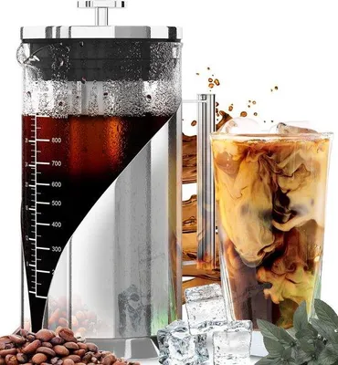 Produktbild von Kaffee- und Teegläser für Eisgetränke - Glaskühlerbecher mit dichtem Verschluss und schneller Eiskristallisation.