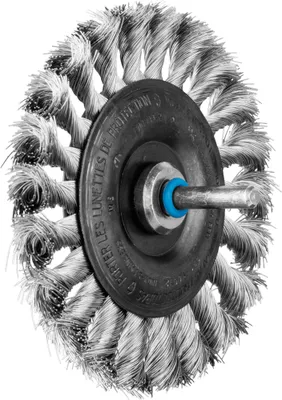 Produktbild von PFERD TOOLS Rundbürste gezopft RBG Ø100x12 mm Schaft-Ø6 mm Edelstahl-Draht-Ø0,35