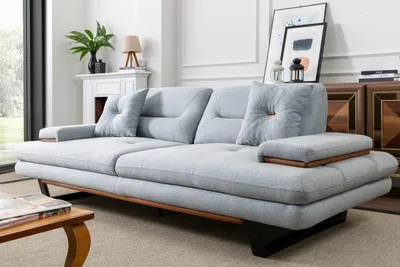 Produktbild von Modern Sofagarnitur 3+1 Sitzer Wohnzimmer Luxus Grau Couchgarnitur Sets