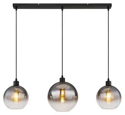 Produktbild von Hängeleuchte, 3-Flammig, Rauchglas, schwarz, L 95 cm