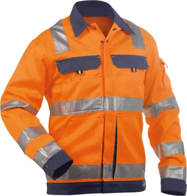 Produktbild von DASSY® Dusseldorf Warnschutz Arbeitsjacke NEONORANGE/DUNKELBLAU Gr.M Länge: STANDARD