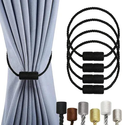 Produktbild von Famanu Halter für Vorhangbänder - 4er Set mit starkem Magnetverschluss