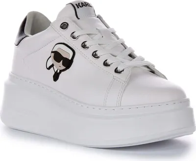 Produktbild von Karl Lagerfeld Anakapri NFT Lo Damen In Weißen Schwarzen Leder Sneakers – undefined / Weiß schwarz