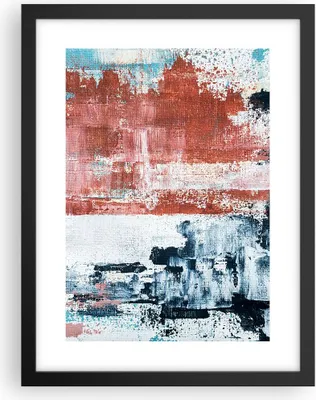 Produktbild von Gerahmtes Poster - Schwarzer Rahmen - Abstraktion Marine Rot - 30x40 cm - Wand Bild - Wanddeko - Wandbilder - Kunstposter - Wandposter - Bilderrahmen - Bilder - Kunstdruck - P2BPA30x40-4883