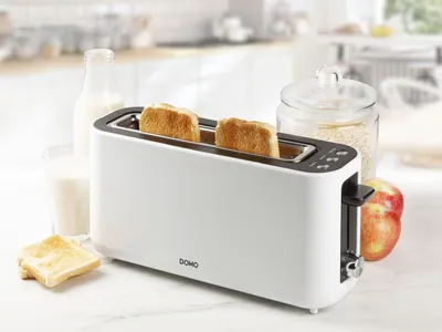 Produktbild von Domo DO962T Toaster stufenloser Temperaturregler Cool-Touch-Gehäuse Weiß (DO962T)