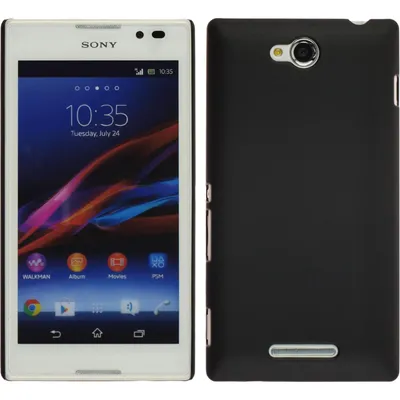 Produktbild von PhoneNatic Case kompatibel mit Sony Xperia C - Hülle schwarz gummiert Hard-case + 2 Schutzfolien