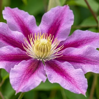 Produktbild von Japanische Clematis Misayo, 30 cm, 2L Topf, blau-violett, zweimal blühend, frosthart