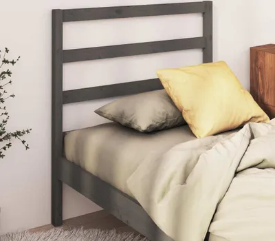 Produktbild von vidaXL Kopfteil Grau 95x4x100 cm Massivholz Kiefer - Kopfteil - Kopfteile - Bettkopfteil - Holzkopfteil