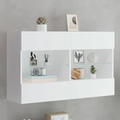 Produktbild von Maison Exclusive - TV-Wandschrank mit LED-Leuchten Weiß 98,5x30x60,5 cm